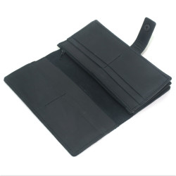 Гаманець Zoo-hunt великий на кнопці з замочком шкіра Крейзі чорний 1108