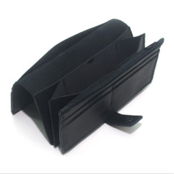 Гаманець Zoo-hunt великий на кнопці з замочком шкіра Крейзі чорний 1108