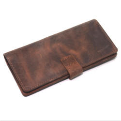 Гаманець Zoo-hunt великий на кнопці унісекс шкіра Крейзі коньяк 1109