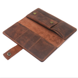 Гаманець Zoo-hunt великий на кнопці унісекс шкіра Крейзі коньяк 1109