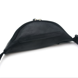 Сумка бананка чоловіча шкіряна Крейзі Zoo-hunt чорна 10511