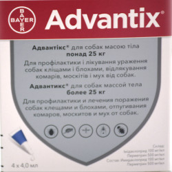 Краплі Bayer Advantix Адвантікс від бліх та кліщів для собак більше 25 кг  1 піпетка