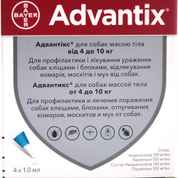 Краплі Bayer Advantix Адвантікс від бліх та кліщів для собак 4-10 кг  1 піпетка