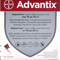 Краплі Bayer Advantix Адвантікс від бліх та кліщів для собак 10-25 кг  1 піпетка