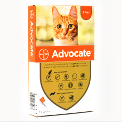 Краплі Bayer від бліх та кліщів для котів Advocate до 4 кг та тхорів  1 піпетка