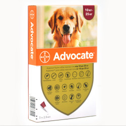 Краплі Bayer від бліх та кліщів для собак Advocate 10-25 кг  1 піпетка